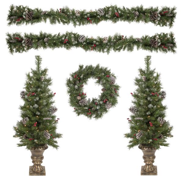Northlight 5pc. Frosted Pine Artificial Christmas Set