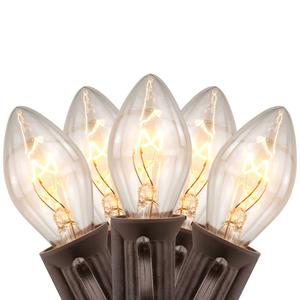 Northlight 25ft. Clear C7 Christmas Lights - Brown Wire