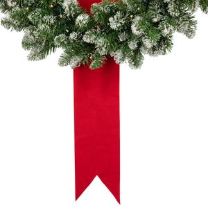 Northlight Pre-Lit Flocked Wreaths on Ribbon - Set of 3 alternate view