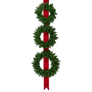 Northlight Hanging Wreaths on Red Ribbon - Set of 3