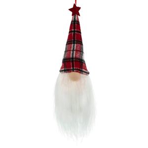 Northlight 9in. LED Red Plaid Gnome Christmas Ornament