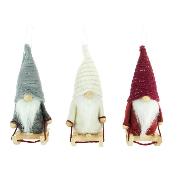 Northlight 5.25in Gnome Christmas Ornaments - Set of 3