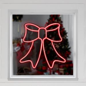 Northlight 15in. LED Neon Bow Christmas Window Decor alternate view