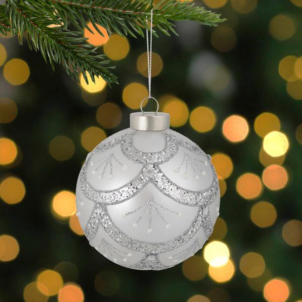 Northlight 4in. Glittered Cosmoid Christmas Ornament alternate view