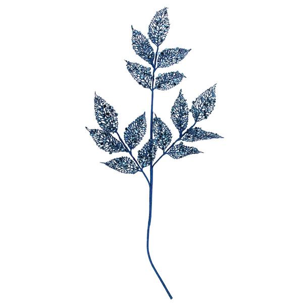 Northlight 37in. Glittered Blue Fern Christmas Spray