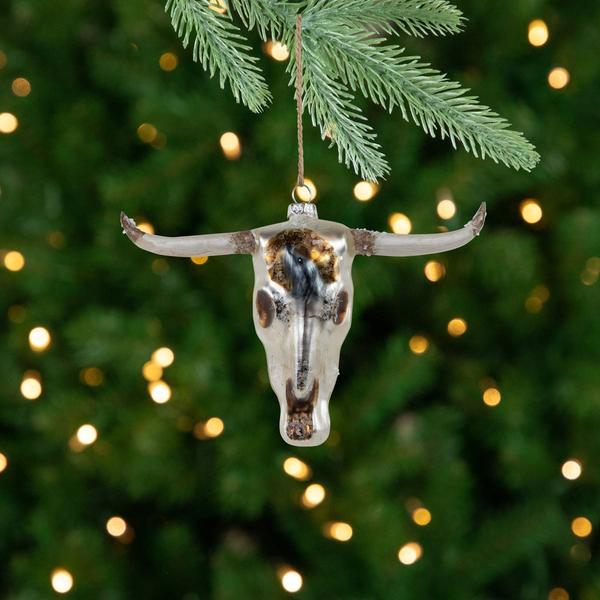 Northlight 5.5in. Longhorn Glass Christmas Ornament alternate view