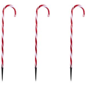 Northlight 3pc. White/Red Candy Cane Pathway Markers
