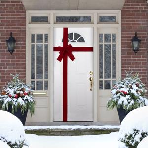 Northlight 14in. Classic Red Velvet Christmas Door Bow alternate view