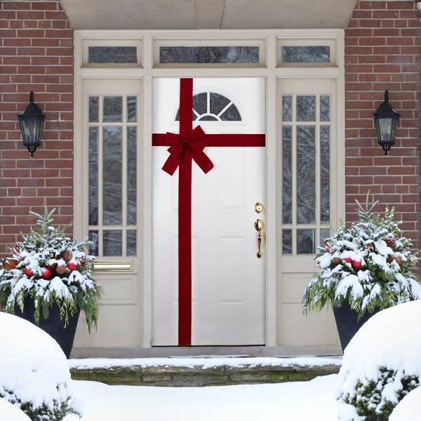 Northlight 14in. Classic Red Velvet Christmas Door Bow alternate view
