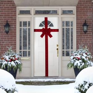 Northlight Pre-Lit Red Velvet Christmas Door Bow alternate view