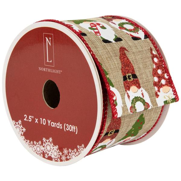 Northlight 30ft. Gnome Burlap Christmas Ribbon
