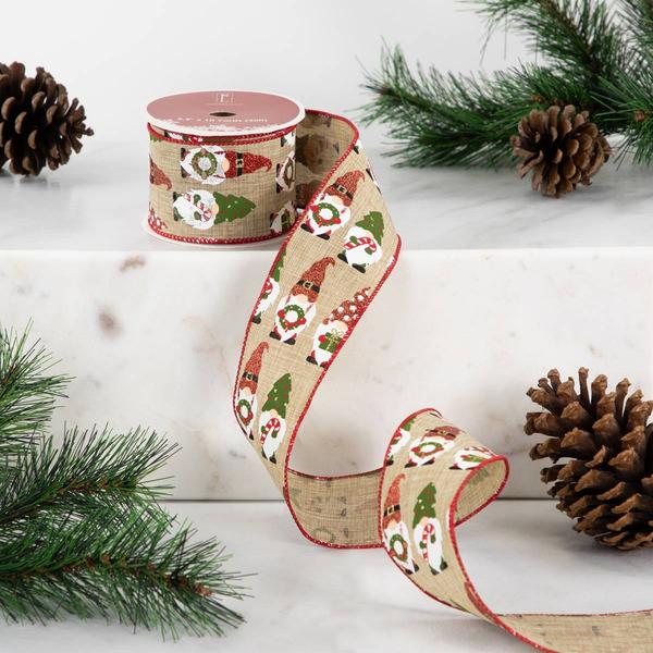 Northlight 30ft. Gnome Burlap Christmas Ribbon alternate view