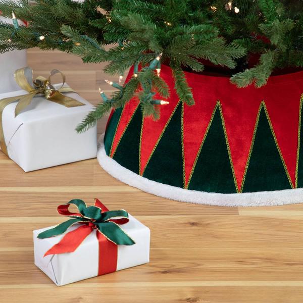 Northlight 25in. Red and Green Christmas Tree Collar alternate view