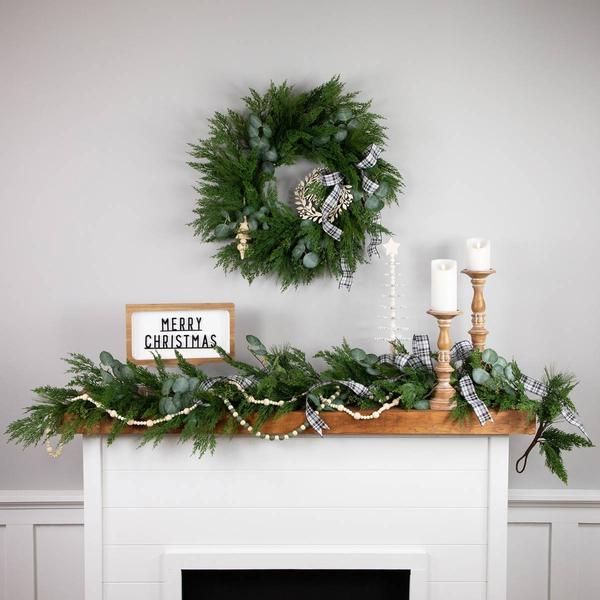 Northlight 24in. Eucalyptus Artificial Christmas Wreath alternate view