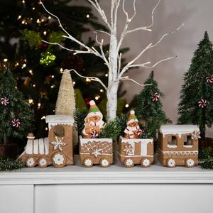 Northlight 17.75in. Frosted Gingerbread Train Decor alternate view