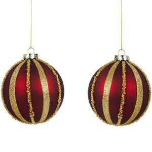 Northlight 4in. Striped Christmas Ornaments - Set of 2