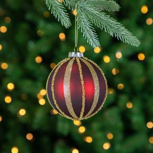 Northlight 4in. Striped Christmas Ornaments - Set of 2 alternate view