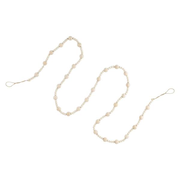 Northlight 6ft. Cream Wooden Beads Christmas Garland