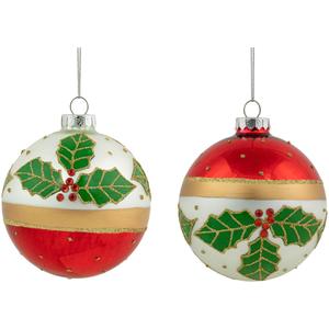 Northlight Glittered Ball Christmas Ornaments - Set of 2