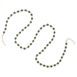 Northlight 6ft. Green & Cream Wooden Beads Garland