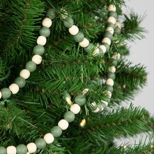 Northlight 6ft. Green & Cream Wooden Beads Garland alternate view