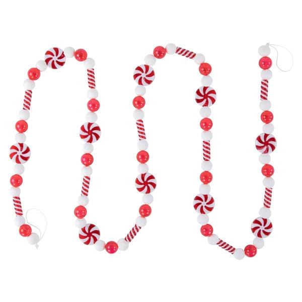 Northlight 6ft. Frosted Peppermint Christmas Garland