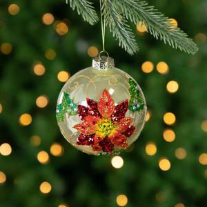 Northlight 4in. Glittered Poinsettia Christmas Ornament alternate view