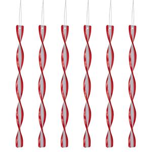 Northlight 6ct. Red/White Swirl Christmas Ornaments