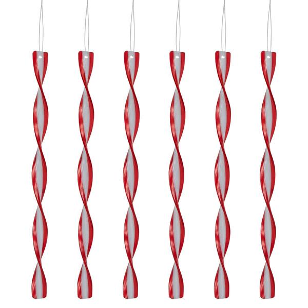 Northlight 6ct. Red/White Swirl Christmas Ornaments