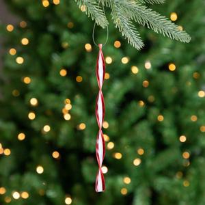 Northlight 6ct. Red/White Swirl Christmas Ornaments alternate view