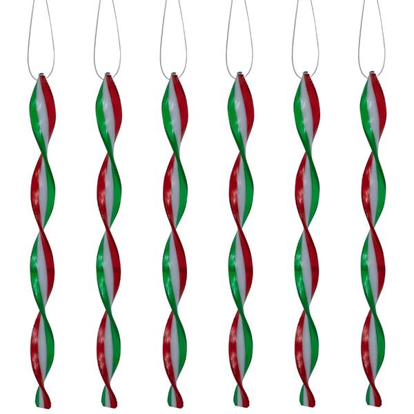 Northlight 6ct. Multicolor Swirl Christmas Ornaments