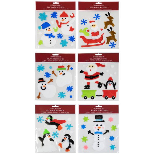 Northlight Double Sided Gel Holiday Window Clings
