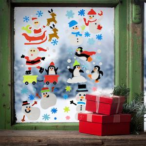 Northlight Double Sided Gel Holiday Window Clings alternate view