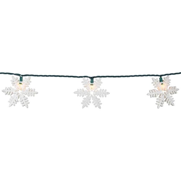 Northlight 6ft. Glittered Snowflake Christmas Light Set alternate view