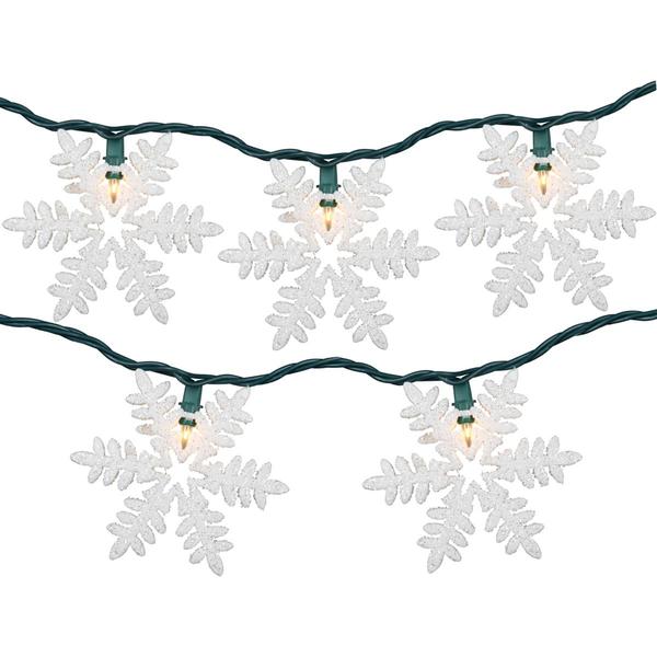 Northlight 6ft. Glittered Snowflake Christmas Light Set