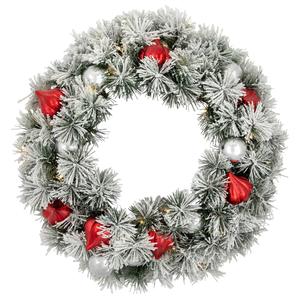 Northlight 24in. Pre-Lit Snowy Pine Christmas Wreath