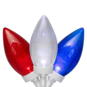Northlight 16ft. Patriotic LED C9 Light Set - White Wire