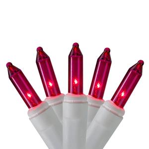 Hofert 100ct. Pink Mini Icicle Christmas Lights