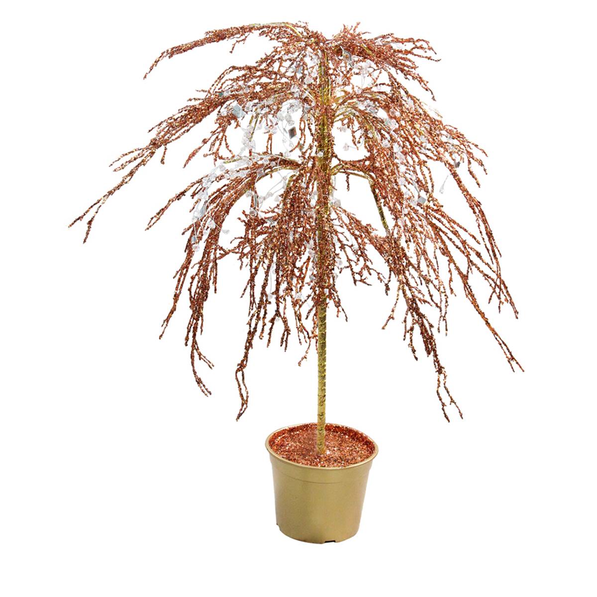 Northlight 46in. Copper Crystallized Glitter Potted Holiday Tree