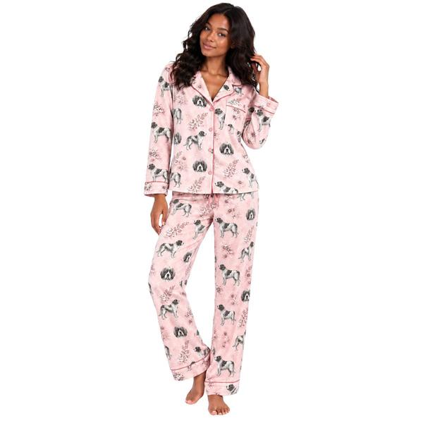 Womens Sabrina Soto Long Sleeve Dogs Pajama Set