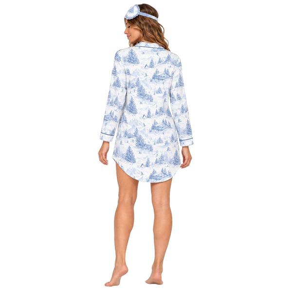 Womens Sabrina Soto Long Sleeve Winter Trees Nightshirt alternate view