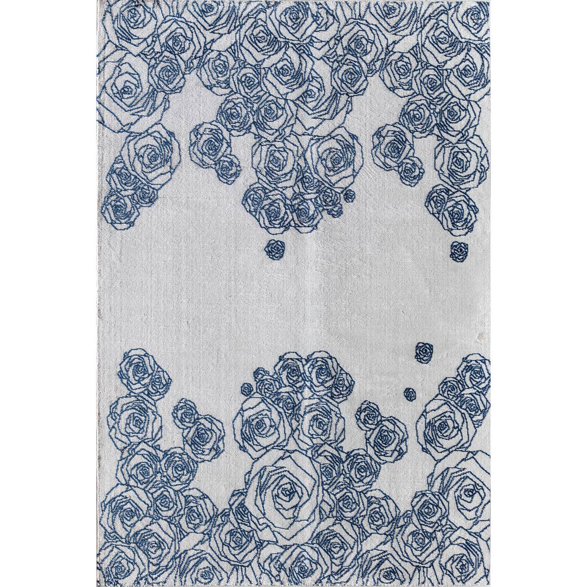 Elizabeth Sutton Outlined Roses Rectangular Area Rug