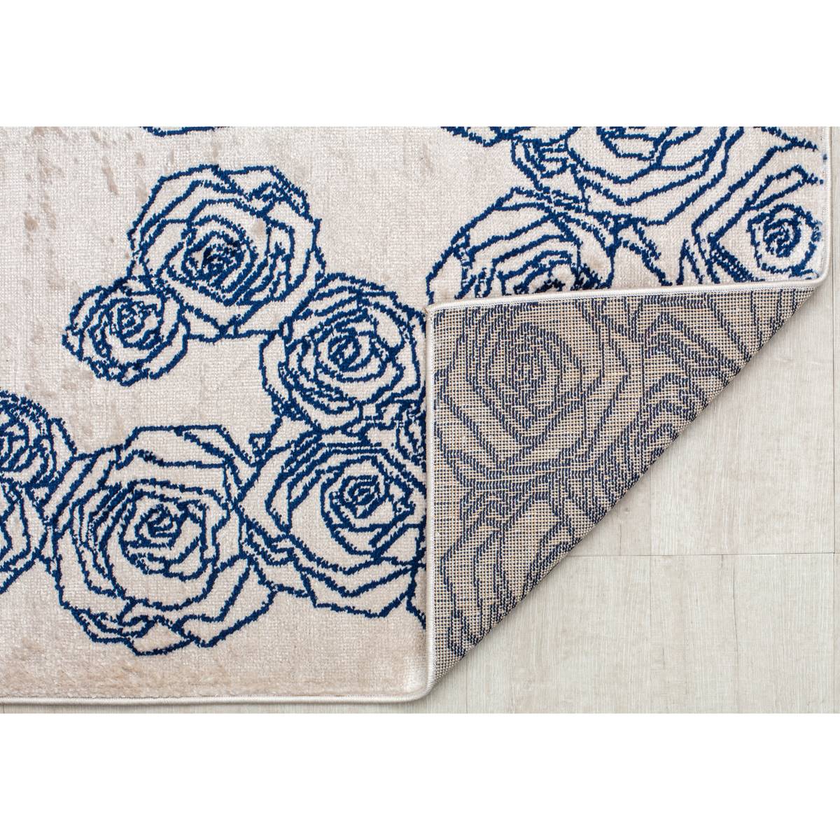 Elizabeth Sutton Outlined Roses Rectangular Area Rug