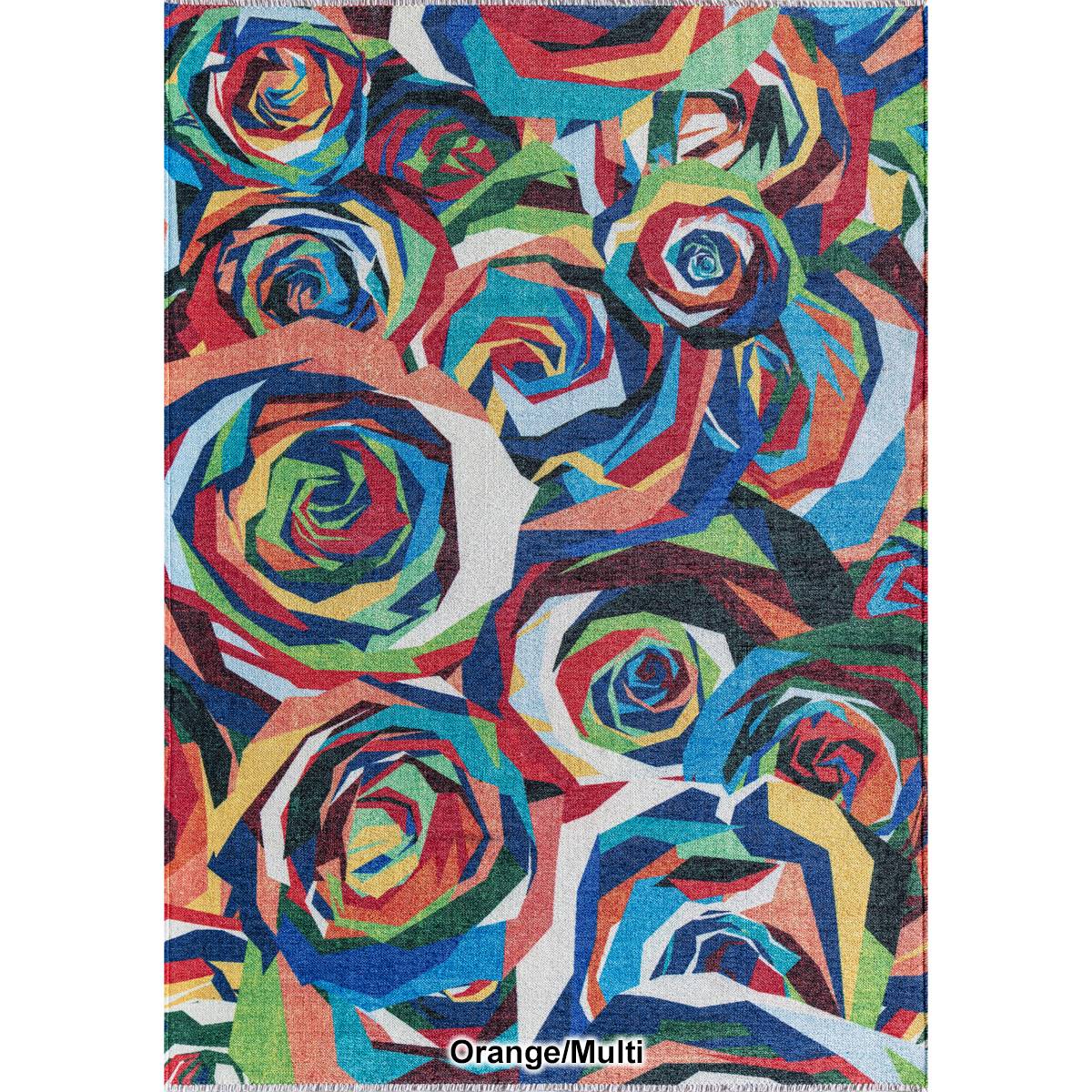 Elizabeth Sutton Maisie Abstract Roses Rectangular Area Rug