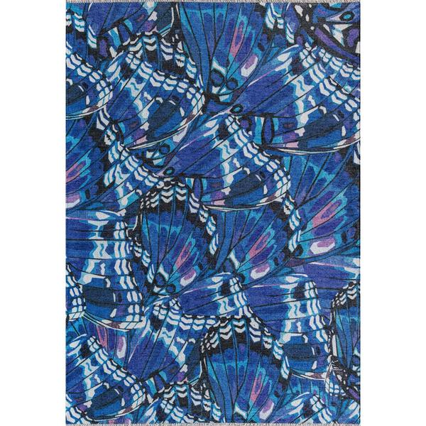 Elizabeth Sutton Maisie Morpho Blue Rectangular Area Rug