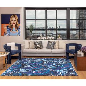 Elizabeth Sutton Maisie Morpho Blue Rectangular Area Rug alternate view