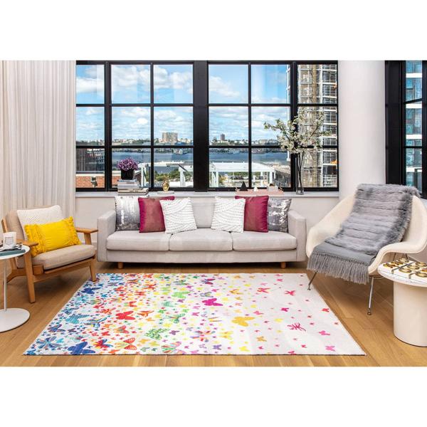 Elizabeth Sutton Maisie Butterflies Rectangular Area Rug alternate view