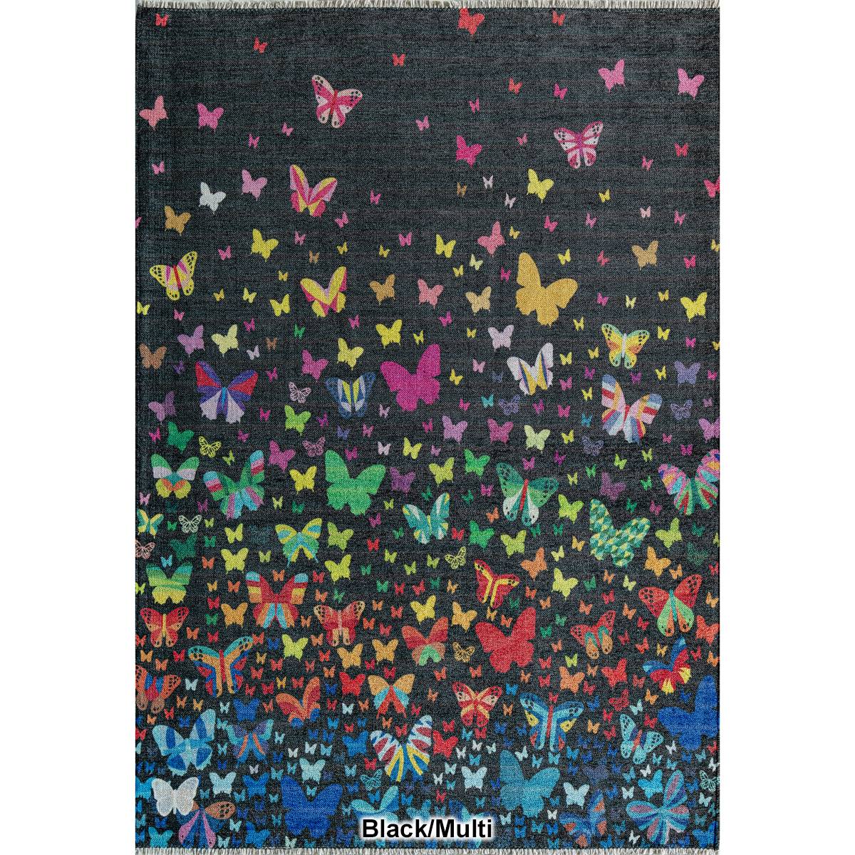 Elizabeth Sutton Maisie Butterflies Rectangular Area Rug