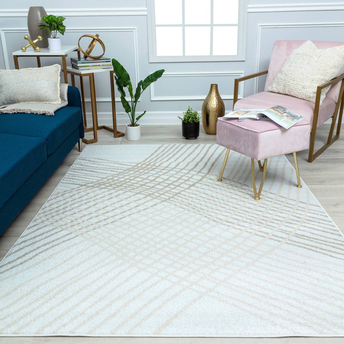 Mason Brooks Azalea Shiitake Geometric Contemporary Area Rug