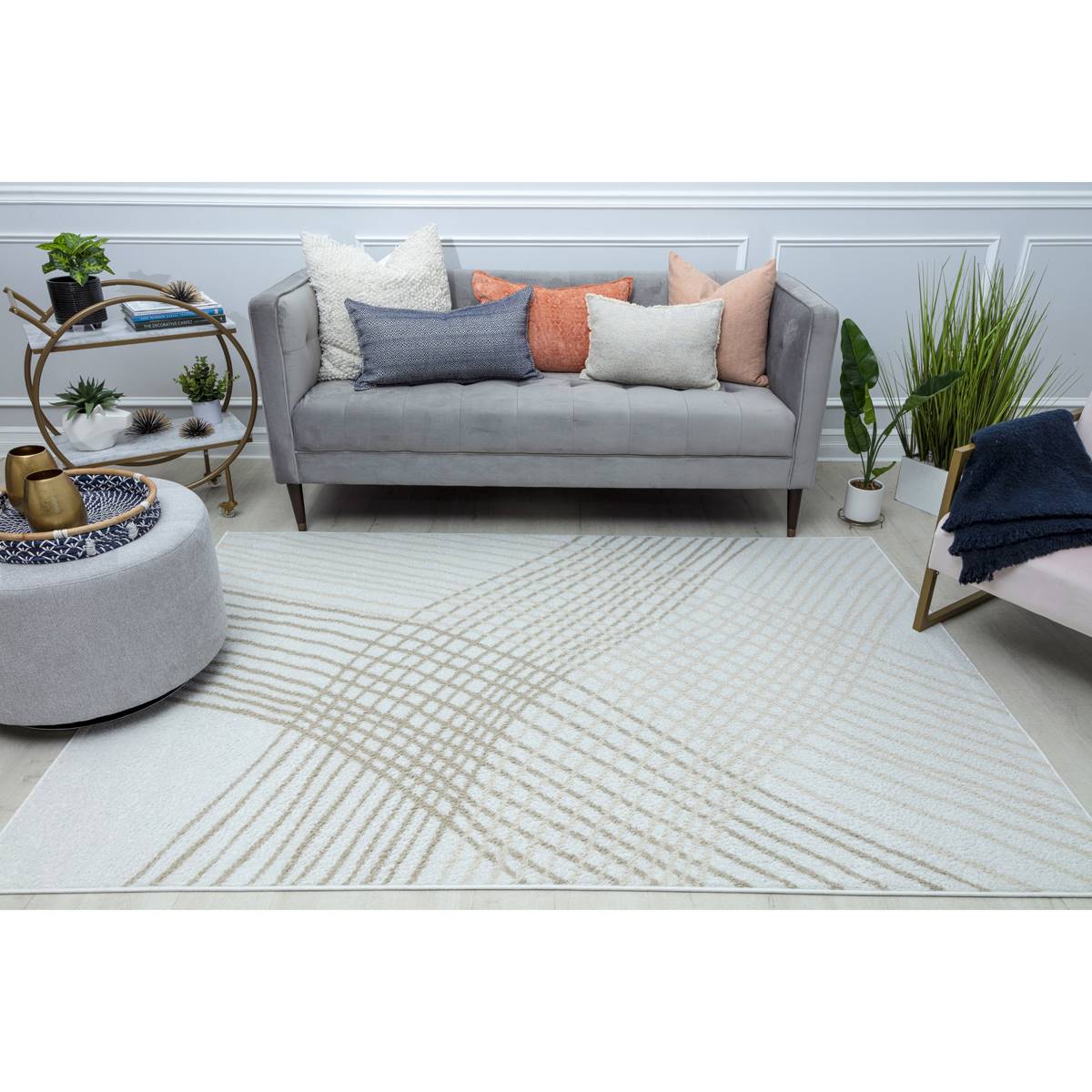 Mason Brooks Azalea Shiitake Geometric Contemporary Area Rug